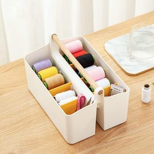 Grande Tote Caddy portatile con manico in plastica per oggetti portaoggetti in plastica con oggetti d'arte divisi per cucire matite trucco - Product Image 4