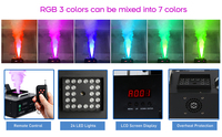 Machine à fumée DJ Disco 1500W DMX LED sans fil avec télécommande, effet de pulvérisation ascendante pour fêtes, clubs, Halloween, décoration
