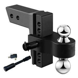 Support de remorque en aluminium usiné CNC, neuf, réglable, avec attache à bille, récepteur de 2 pouces, dénivellement de 6 pouces (haut/bas) pour attelage de camion - Product Image 1