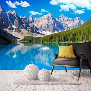 Murale 3D HD personnalisée, toile murale 5D Paysage de plage avec cocotiers pour fond de télévision de salon - Product Image 2