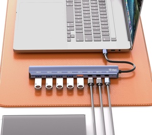USB C Hub <span class=keywords><strong>8</strong></span> in 1 dengan PD + 2 * USBC 3.2 + USBA3.2 + 4 * USBA3.0 kompatibel dengan Komputer & Laptop adaptor USB Tipe C - Product Image 4