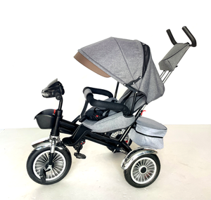 Vente en gros directe : Tricycle 4-en-1 pour enfants avec système de direction intégré, poignée en cuir, paniers avant et arrière, vélo-poussette pour tout-petits - Product Image 6