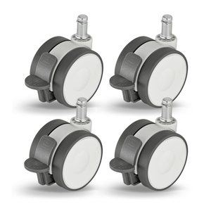 Rueda Giratoria Doble para Uso Médico, 3 Pulgadas, de Goma Suave TPR, con Doble Rodamiento de Bolas, Bloqueo Central - Product Image 6