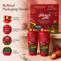 Ensemble Shampooing et Après-Shampooing à l'Extrait de Fraise Anti-Frisottis Lissant Hydratant Soin Capillaire Coffret Cadeau 270ml 400ml