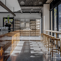 Comptoir en porcelaine haut de gamme, élégant et moderne, pour bar à café, comptoir de magasin avec éclairage LED, design imperméable et écologique
