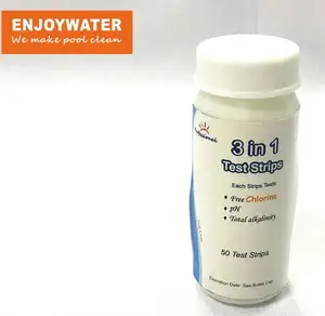 Enjoywater pool spa piscina water 3 in 1 test strips (50 strips): Free Chlorine, PH, Total Alkalinity Bromine O2 Copper