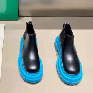 Fashion Blue Botas De Damas Altas Low Platform 2025 Low Heel Western <b>Boots</b> for Women - Product Image 3