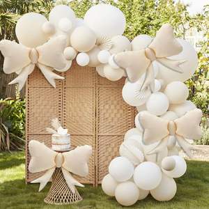 Globos de Lámina con Forma de Lazo Grande al por Mayor, Globos de Lazo Blancos Crema, Globos de Fiesta Coquetas - Product Image 5