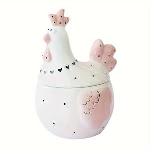 Stoples kue keramik stoples kue ayam jantan stoples kue biskuit keramik kaleng makanan berbentuk ayam keranjang penyimpanan telur tempat telur ayam - Product Image 3