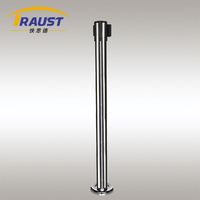 Traust Rétractable En Acier Aéroport Queue Gestionnaire De Ligne Stanchion Sécurité Foule Contrôle Ceinture Barrière Poteaux Système Diviseurs