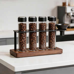 Kitchen Coffee Bean Storage Container Magnetic Single Dose Absorbing Transparent Glass Rack Coffee Bean Dispensing Tube - Product Image 3