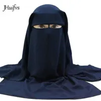 Kerudung Kerudung Muslim Wanita, Penutup Wajah Bertudung Warna Polos Islami Burqa