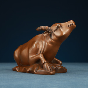 Copper Ox Zodiac Figurine Feng Shui <b>Desk</b> Ornament Home Office Decoration Chinese New Year Gift Single Piece - Product Image 3