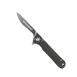Cuchillo plegable, hoja quirúrgica tamaño 24, cortador de papel Micarta, abrecartas portátil, herramienta EDC afilada y de alta dureza - Product Image 1