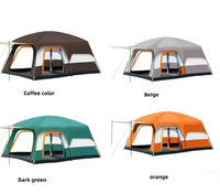 Grande tente cabane gonflable quatre saisons à deux chambres, en tissu Oxford imperméable et coupe-vent, portable, pour glamping, avec auvent avant, plusieurs tailles