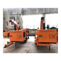 Broyeur de bois hydraulique industriel à alimentation diesel pour le recyclage des déchets de bambou et de palmiers