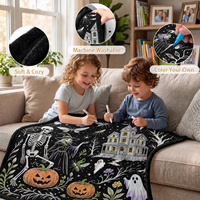 Couverture à colorier douce pour Halloween, réutilisable, à faire soi-même, pour canapé, lit, fête, décoration intérieure et cadeaux, directement de l'usine