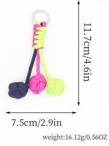 Handmade Colorful <b>Key</b> <b>Chain</b> Round Shear Ball <b>Key</b> <b>Chain</b> Pendant Lovely Color Polyester Material for Backpack Decoration - Product Image 6