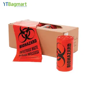 Biodegradable Biohazard Trash Bags Bin Liner Garbage Bag Medical Plastic Bags In Roll