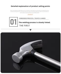 Dụng cụ sửa chữa búa đóng đinh bằng thép carbon công nghiệp chuyên nghiệp với tay cầm nhựa chống trơn, OEM/ODM tùy chỉnh cho việc bảo trì tự làm - Product Image 4