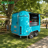 WECARE Chariot de restauration mobile entièrement équipé pour hot-dogs, desserts, cuisine, bar à jus, barbecue personnalisé, churros, crêpes, pizzas