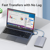 HDD Portabel USB 3.0 Tipe-C 2TB Cangkang Paduan Aluminium 640MB/s Baca/100-200MB/s Tulis Desktop dengan Catu Daya Eksternal Baru
