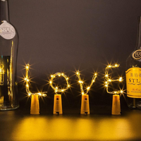 Batteriebetriebener Flaschenverschluss mit Kupferdraht-Lichterkette Weihnachtsdekoration für Weinflaschen und Schlafzimmer
