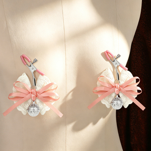 Pinces à tétons réglables avec clochettes, bijoux, nœud papillon <span class=keywords><strong>en</strong></span> dentelle douce, jouet sexuel pour couples, femmes, hommes, bondage, S&M, BDSM, rouge - Product Image 1