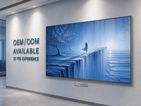 Décoration murale 3D sculptée texture bleue Paysage marin avec arbre et falaise, cadre argenté, pour hôtel de luxe, hall, salon, mur d'accentuation, personnalisable, vente en gros, OEM