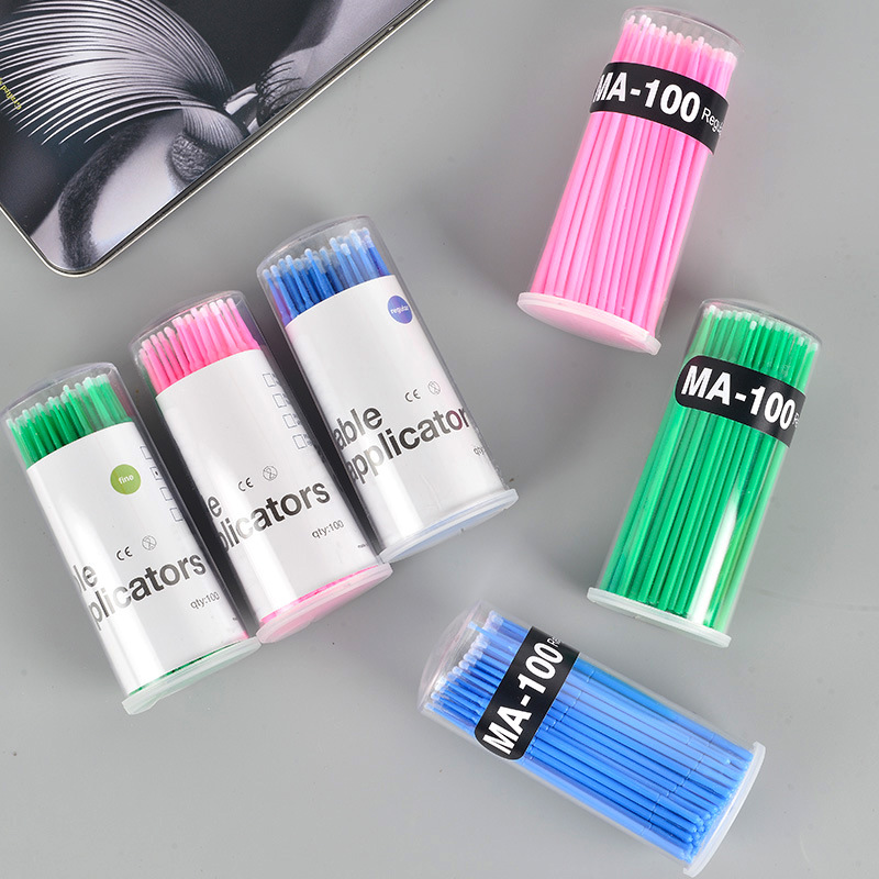 100 шт./компл. ватный тампон для удаления татуировок и ресниц, пластиковые палочки для чистки, ватный тампон