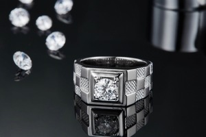 Most Selling Fashion Moissanite Diamond <b>Ring</b> for <b>Men</b> with Finish for Engagement and Special Occasions Available For Sale - Product Image 4
