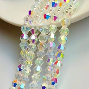 Perles en verre de lampwork cristallisé AB en gros, bicones pointues, 2-8 mm, pour la fabrication de bijoux, la décoration de vêtements, de chaussures et d'artisanat - Product Image 1