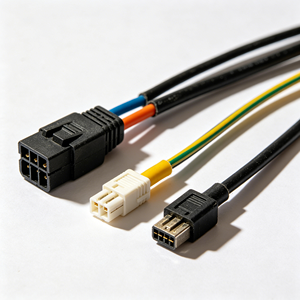 Arnés de cableado personalizado de 24 V con aislamiento de PVC y cubierta de nailon, conductores de cobre, conectores adaptadores para computadoras (estático) - Product Image 1