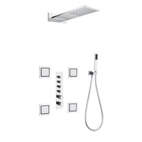 Ensemble de douche thermostatique affichage numérique pluie thermostatique bouton de piano ensemble de salle de bain douche douche intelligente numérique