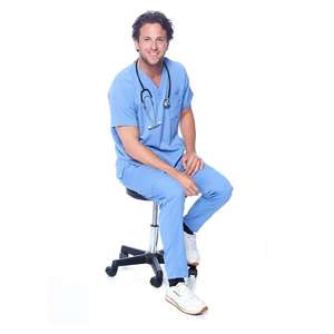 Uniforme Quirúrgico Negro, Conjunto de Uniforme Médico Elástico en Cuatro Direcciones, Manga Corta, Uniformes para Veterinarios, Clínica Veterinaria, Blusa Médica - Product Image 6