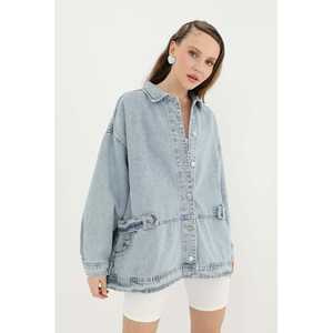 Chaqueta Vaquera para Mujer con Detalle en la Cintura, 100% Algodón, Lavable, Modelo Simple y Moderno 24S-31664CKT - Product Image 3