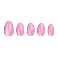 Faux ongles en gel souple à presser, réutilisables, en ABS PMMA stabilisé aux UV, motif œil de chat rose léopard, forme amande courte