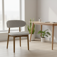 Chaise de salle à manger moderne minimaliste de luxe en bois de caoutchouc avec dossier, adaptée pour la maison, le bureau, les banquets d'hôtel, les cafés, les meubles de salon