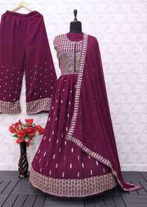 Nouveaux vêtements indiens et pakistanais au design tendance de style palazzo Salwar Kameez pour une occasion de festival indienne - Product Image 3