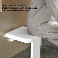 Siège de douche pliant mural en acier inoxydable conforme ADA (US/UE) 2026, design invisible, sécurité handicapés, à base d'urée-formaldéhyde