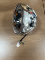 Phare LED rond de moto HAOJIN, double faisceau haut/bas, avec feux de position Angel Eyes pour Harley Bobber CG XP GN