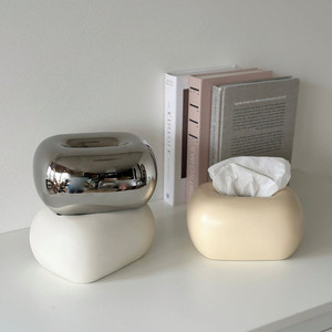 Moderna Caja <span class=keywords><strong>de</strong></span> Servilletas <span class=keywords><strong>de</strong></span> Porcelana Blanca, Impermeable y Duradera, Decoración Portátil para el Hogar, para Mesas <span class=keywords><strong>de</strong></span> Café y Comedor - Product Image 6