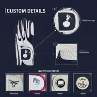 Ventas calientes 100% Genuine Cabretta Leather Custom Logo Super Soft White Premium Cabretta Leather Golf Guante