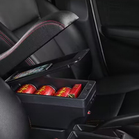 Accessoires d'intérieur de voiture nouvelle boîte de rangement d'accoudoir de voiture en Fiber de carbone véritable