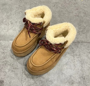 รองเท้าบูทลุยหิมะสำหรับฤดูใบไม้ร่วง/ฤดูหนาวของผู้หญิงมีพื้นรองเท้าหนารองเท้าสำหรับเดินออกแบบให้ผมหยิกกันลื่นและระบายอากาศได้ - Product Image 4