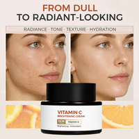 Crème Visage Prête à l'emploi à la Vitamine C et Niacinamide, Antioxydante, Éclaircissante et Hydratante avec Acide Hyaluronique, Beurre de Karité et Squalane
