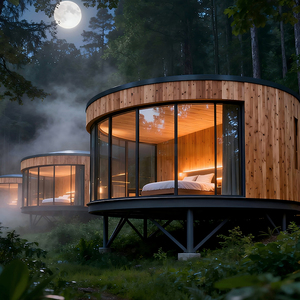 Casetta Prefabbricata in Legno Personalizzabile per Glamping, Tiny House per Hotel, Resort, Vacanze, Airbnb, Homestay, <span class=keywords><strong>Casa</strong></span> Container con Struttura in Acciaio - Product Image 2