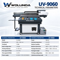 Mesin Cetak UV Flatbed Komersial Wolunda 900x600mm WCV Output Simultan untuk Relieff 3D