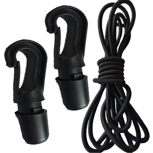 Cuerda elástica para barco de pesca con ganchos de 8 mm, negra, 5 m de longitud, para equipo de pesca. - Product Image 1
