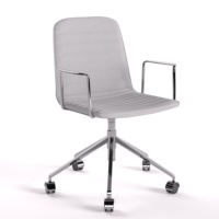 Chaise de bureau exécutive ergonomique moderne en acier à dossier haut 2026 Via OL206 avec accoudoirs et base pivotante, couleur personnalisable, garantie 5 ans